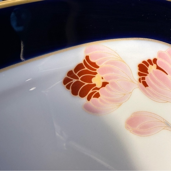 Vintage Legacy by Noritaki Formal butter dish Serving platter blue, white & gold - Picture 14 of 15